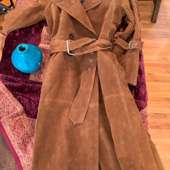 Avec Les Filles Jackets & Blazers - Avec Les Files Genuine Suede Trench Coat